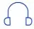 Headphones icon representing CastHost audio-streaming services for internet radio broadcasting